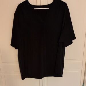 Timeson Black Flutter Sleeve Blouse